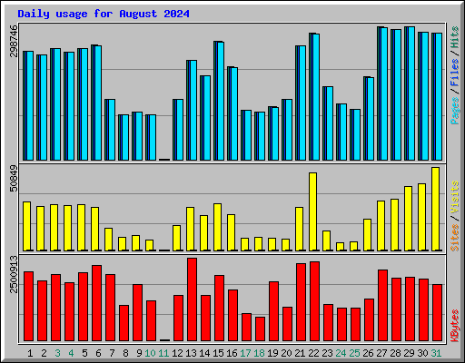 Daily usage for August 2024