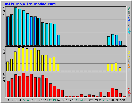 Daily usage for October 2024