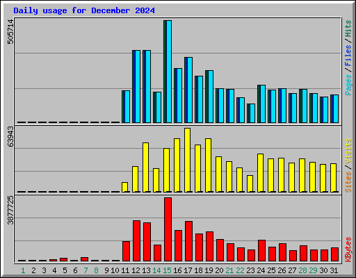 Daily usage for December 2024