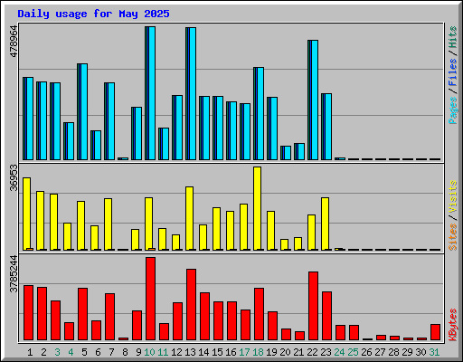 Daily usage for May 2025
