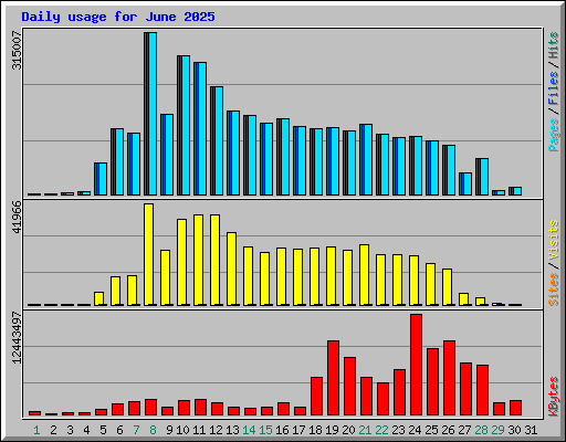 Daily usage for June 2025