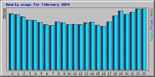 Hourly usage for February 2024