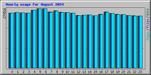 Hourly usage for August 2024