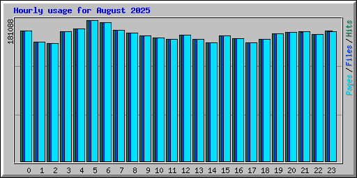 Hourly usage for August 2025