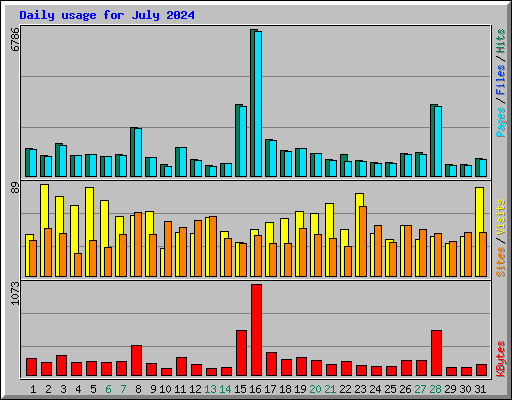 Daily usage for July 2024
