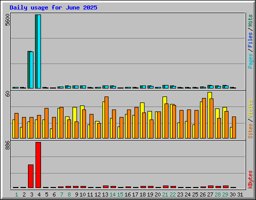 Daily usage for June 2025