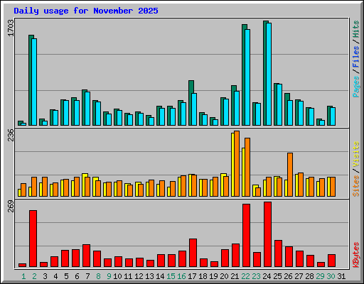 Daily usage for November 2025