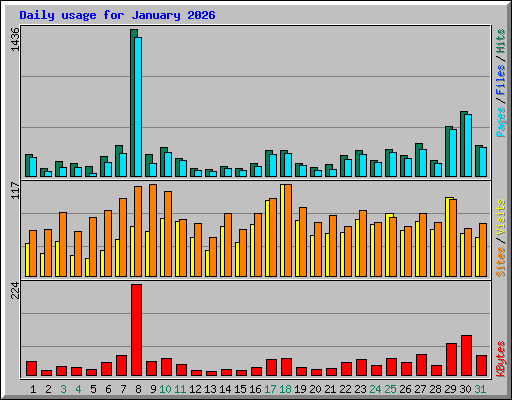 Daily usage for January 2026