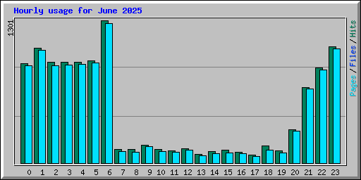 Hourly usage for June 2025